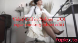 Dominawira Joi Cigar Smoking Mrsw In Scene: Video Call In Nylons