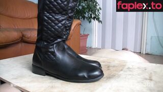 ﻿Elegant Femdom Cruel Cock Trampling In Black Boots