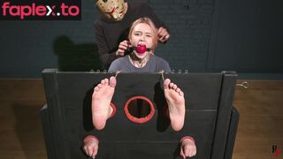 RFStudioProduction – Astrid in Heavy Stocks with a Huge BallGag – Intense Four-Handed Tickling and Bastinado