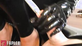 Two Hot Mistresses Torture Thier Latexed Male Slave