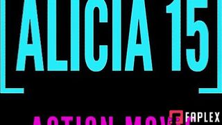 Karategirls, action movies and POV - Alicia practices karate with strong focused moves