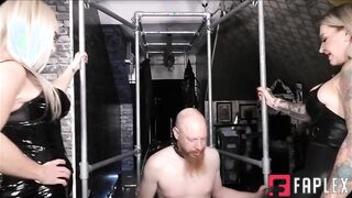 Mistress Ava Von Medisin - Two Blonde Dominas Ballbusting Torture