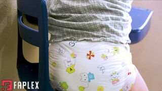 Ageplay 247 - Cute girl listens to adorable music while masturbating in her nappy