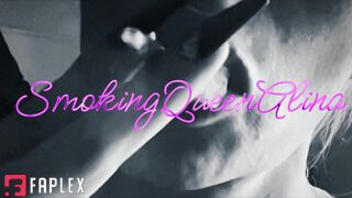 Smokingqueenalina - Preggo Bitch Chain Smokes 6 Marlboro while Video Chat with her Addicted Step-sister (Role Play)