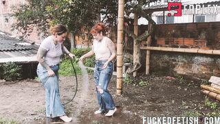 FuckedFetish - WMV CPR Girls Hose Cough Accident Wet T-Shirt Anjelica vs Sofi (Medical Coughing Fetish)