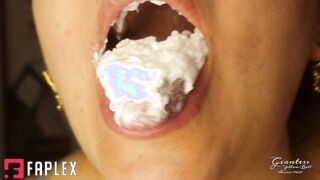 Giantess Yellow Ball - Creamy BlowJob (Long tongue vore)
