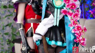 Ksu Colt - Genshin cosplay heroine takes anal and double toys in hardcore play