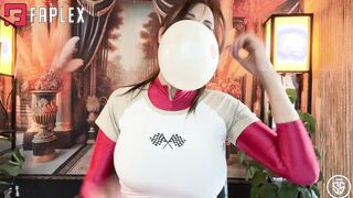 Sandi Squirts - Girl blows big sticky bubble gum bubbles for mouth and tongue fetish