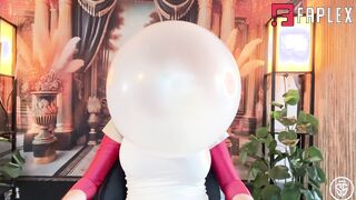 Sandi Squirts - Girl blows big sticky bubble gum bubbles for mouth and tongue fetish
