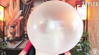 Sandi Squirts - Girl blows big sticky bubble gum bubbles for mouth and tongue fetish