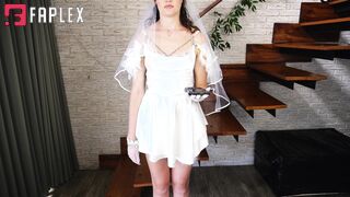 Real Doll Jina Looking Pretty And Submissive in White Lingerie