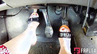 Sexy Brunette Lavinia High Heelled Feet Pedal Pumping