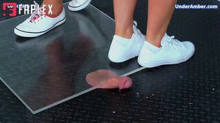 Under Amber - Goddess Amber - Miss Lucy - Flattening Your Cock & Balls Under Our White Pumps & Plexiglass - 182 Cock Cam - Trample Trampling Cbt Ballbusting Crushing Crush Trainers Fetish (Cock Trampling Fetish)