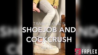 Tramplegirls Shoejobs And Cockcrush - A Giantess Shoejob In Asics Japan Sneakers - Calvehumping And Sneakerfetish, POV And Upskirt Views - Multiedit