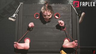 Relentless Brushes Make Bound Foxy Moan Through Gag In This Extreme Wall Trap