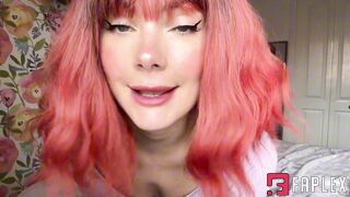 Red-haired Bitch Tells How To Jerk Off A Dick On Stomach And Pour Cum Into Belly Button