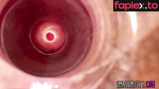 Massive pee fountain from tight pussy and ass gape fuck