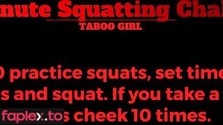 Grace Squirts In Scene: 15 Minutes Squatting Challenge Taboo Girl / Tgirl90Mv