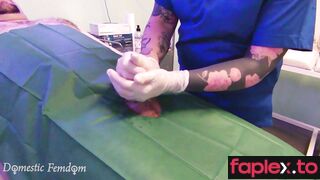 ﻿Domestic Femdom Medical Handjob